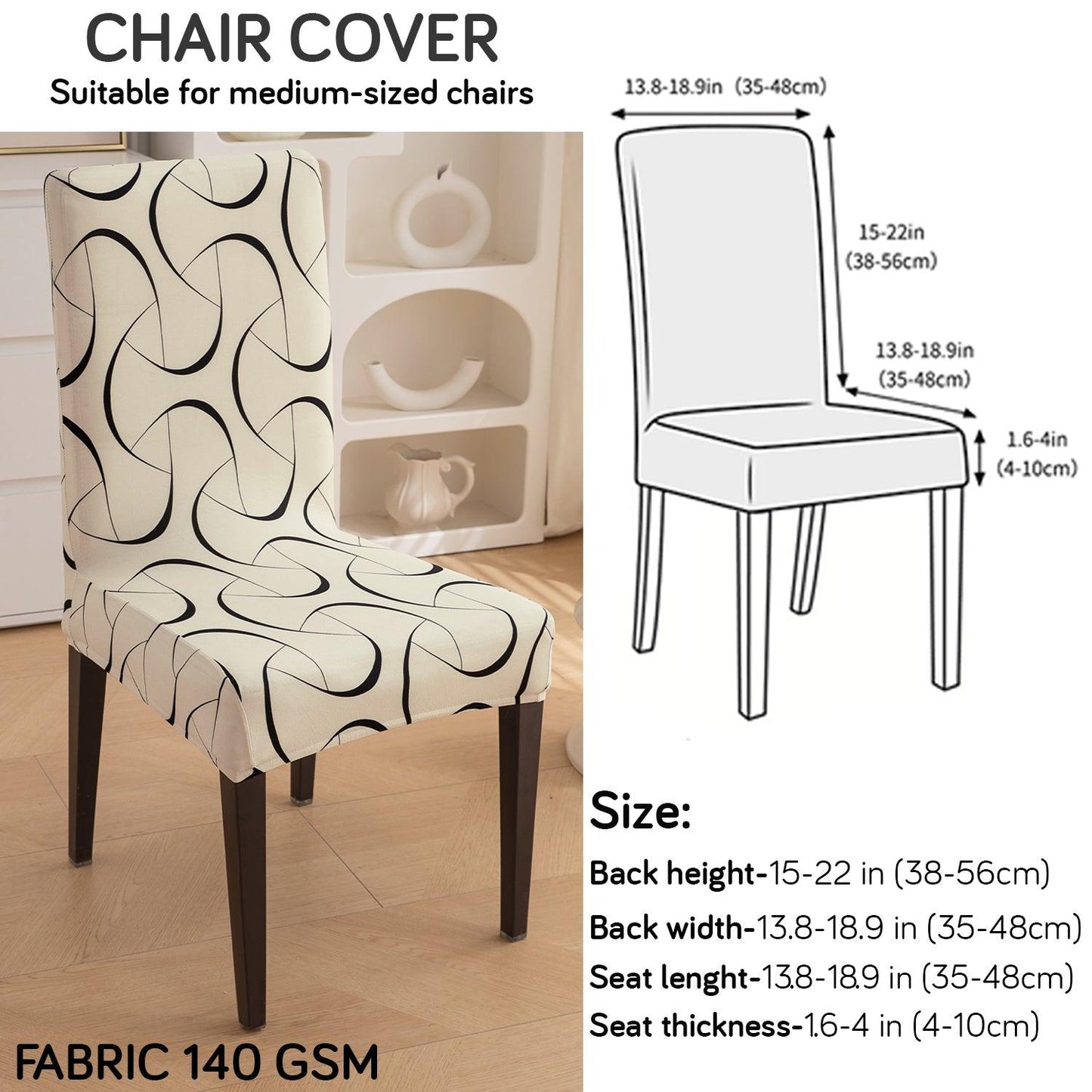 How to measure for stretchable dining chair cover