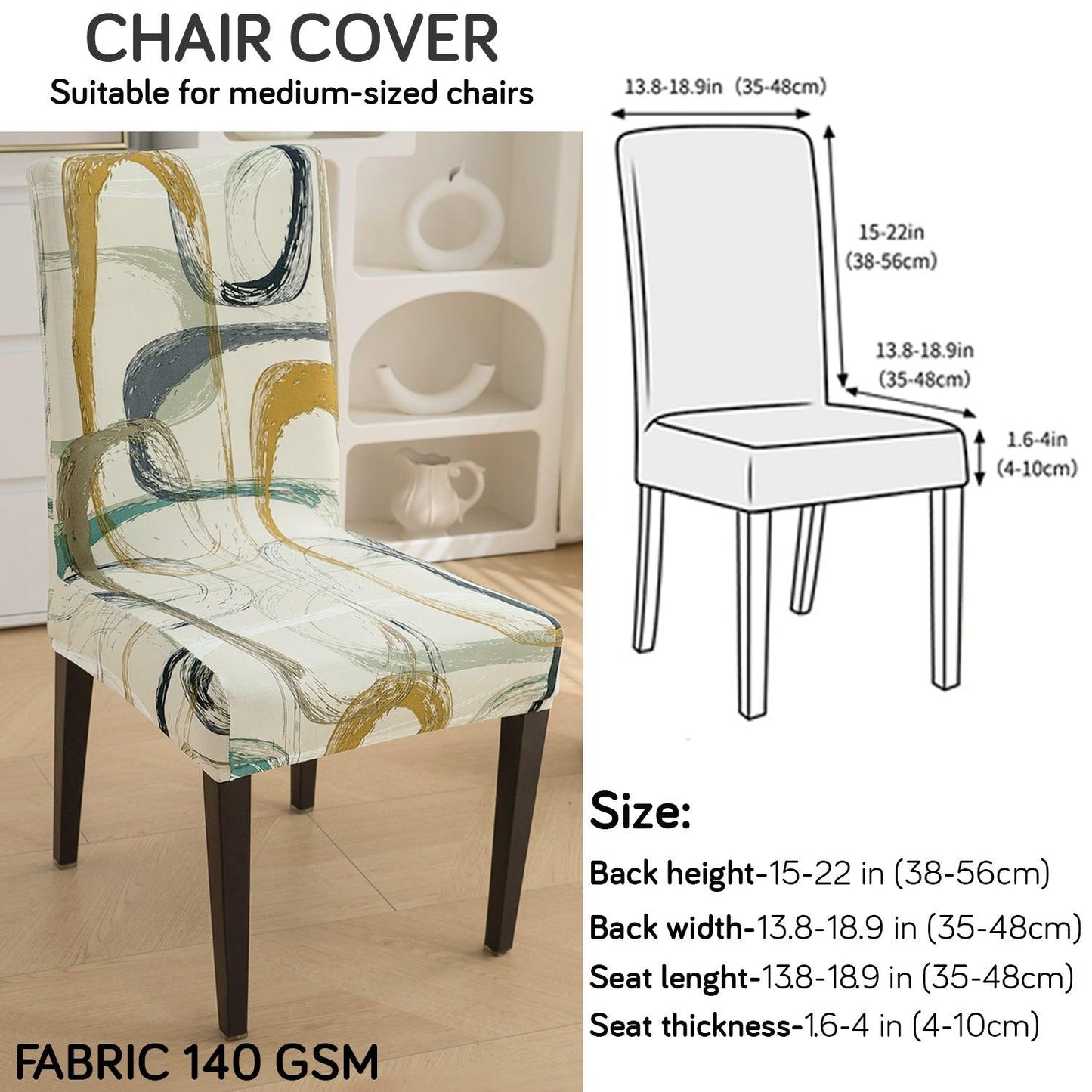 How to measure for stretchable dining chair cover