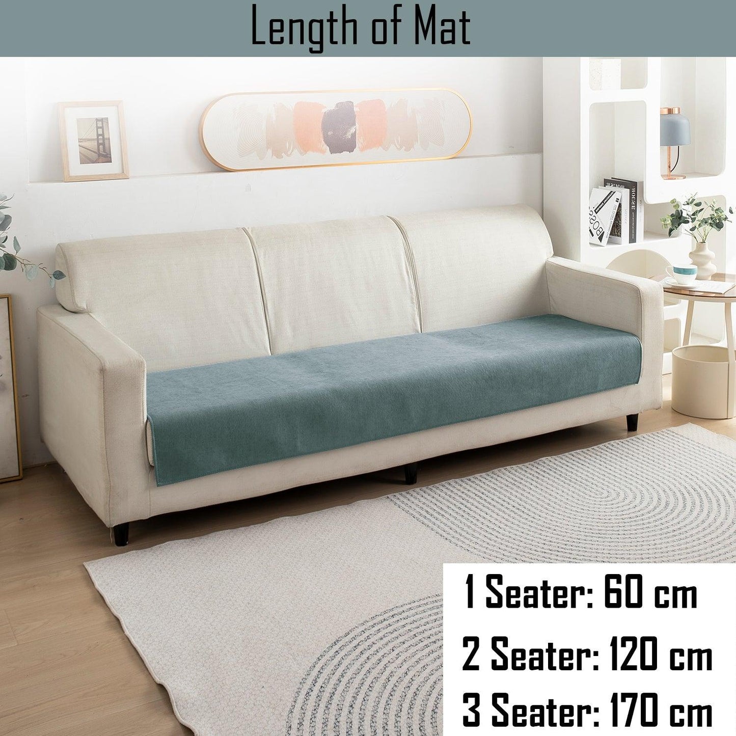 Premium Chenille Anti Slip Sofa Seat Mat for 1/2/3 Seater, Grey - HOKIPO | Har Ghar ka Humsafar