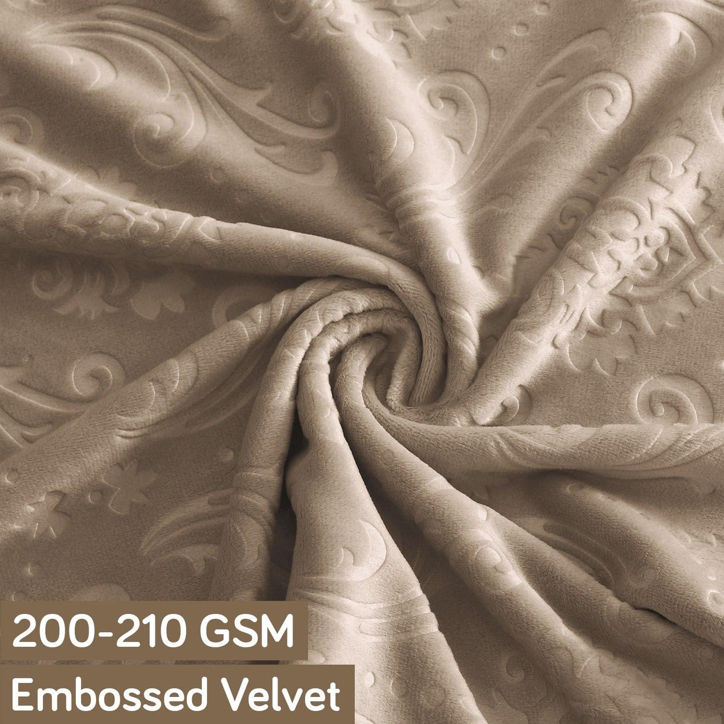 Premium Embossed Velvet Long Back Chair Cover Set of 1/2/4/6, Camel - HOKIPO | Har Ghar ka Humsafar