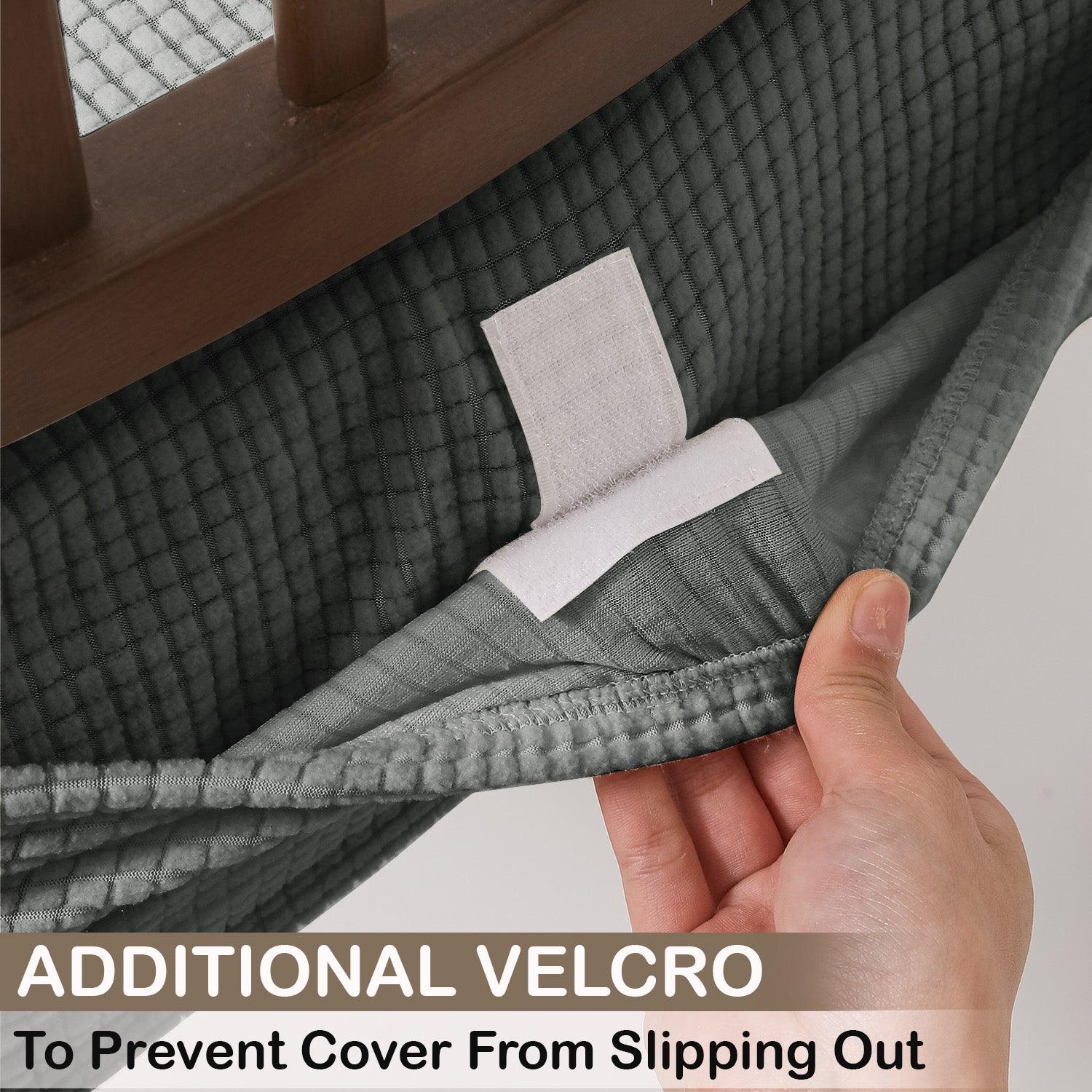 Premium Jacquard Dining Chair Seat Cushion Cover, Dark Grey - HOKIPO | Har Ghar ka Humsafar
