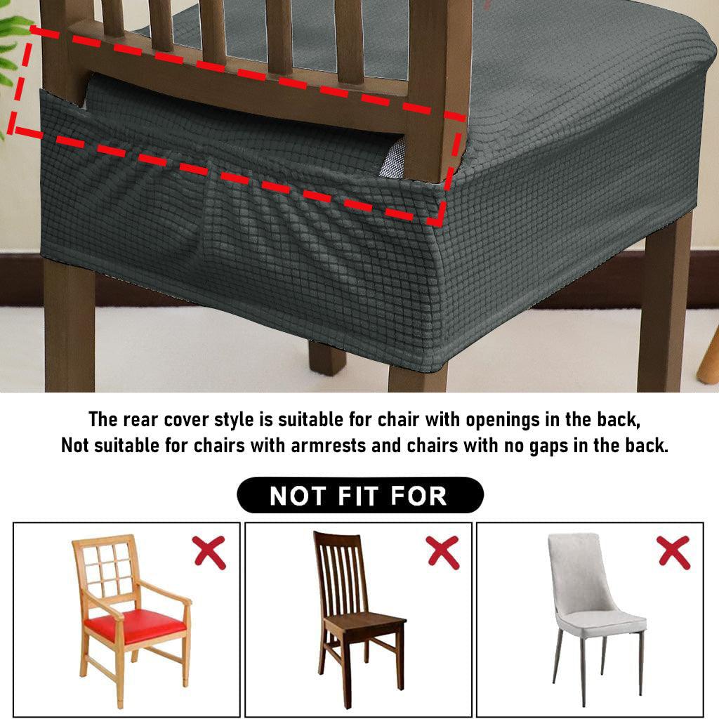 Premium Jacquard Dining Chair Seat Cushion Cover, Dark Grey - HOKIPO | Har Ghar ka Humsafar