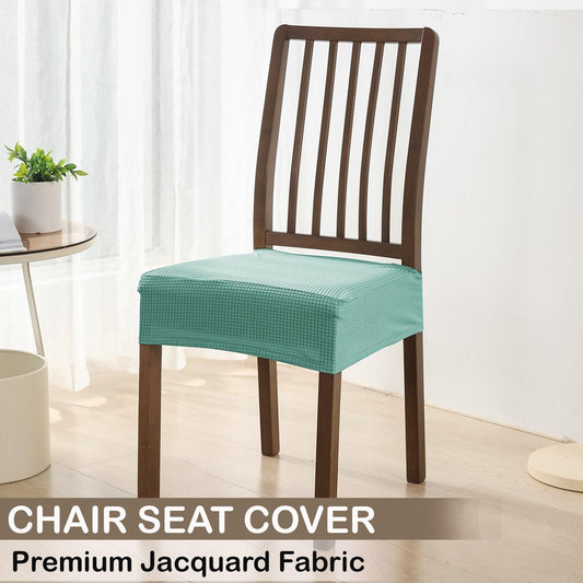 Premium Jacquard Dining Chair Seat Cushion Cover, Light Green - HOKIPO | Har Ghar ka Humsafar
