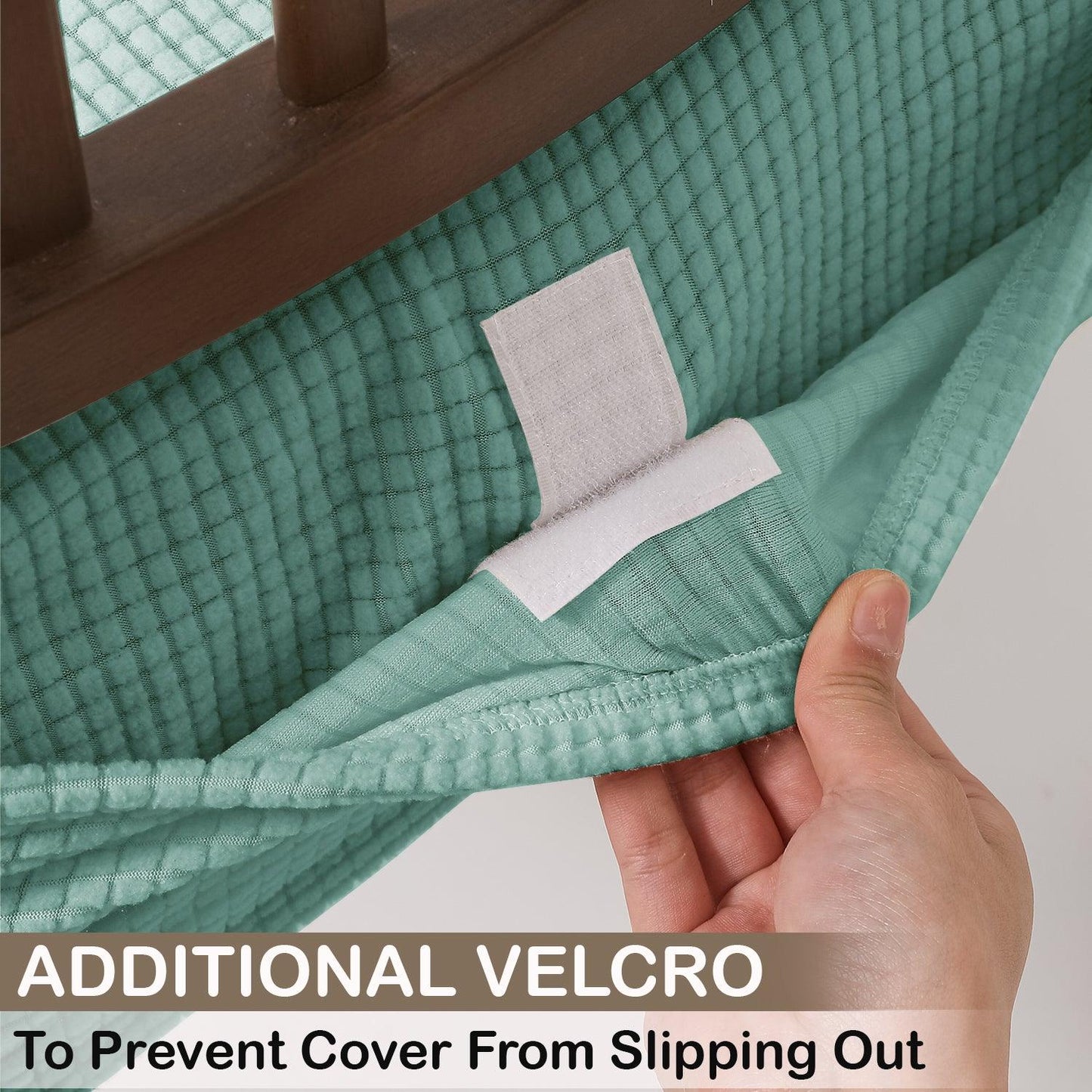 Premium Jacquard Dining Chair Seat Cushion Cover, Light Green - HOKIPO | Har Ghar ka Humsafar