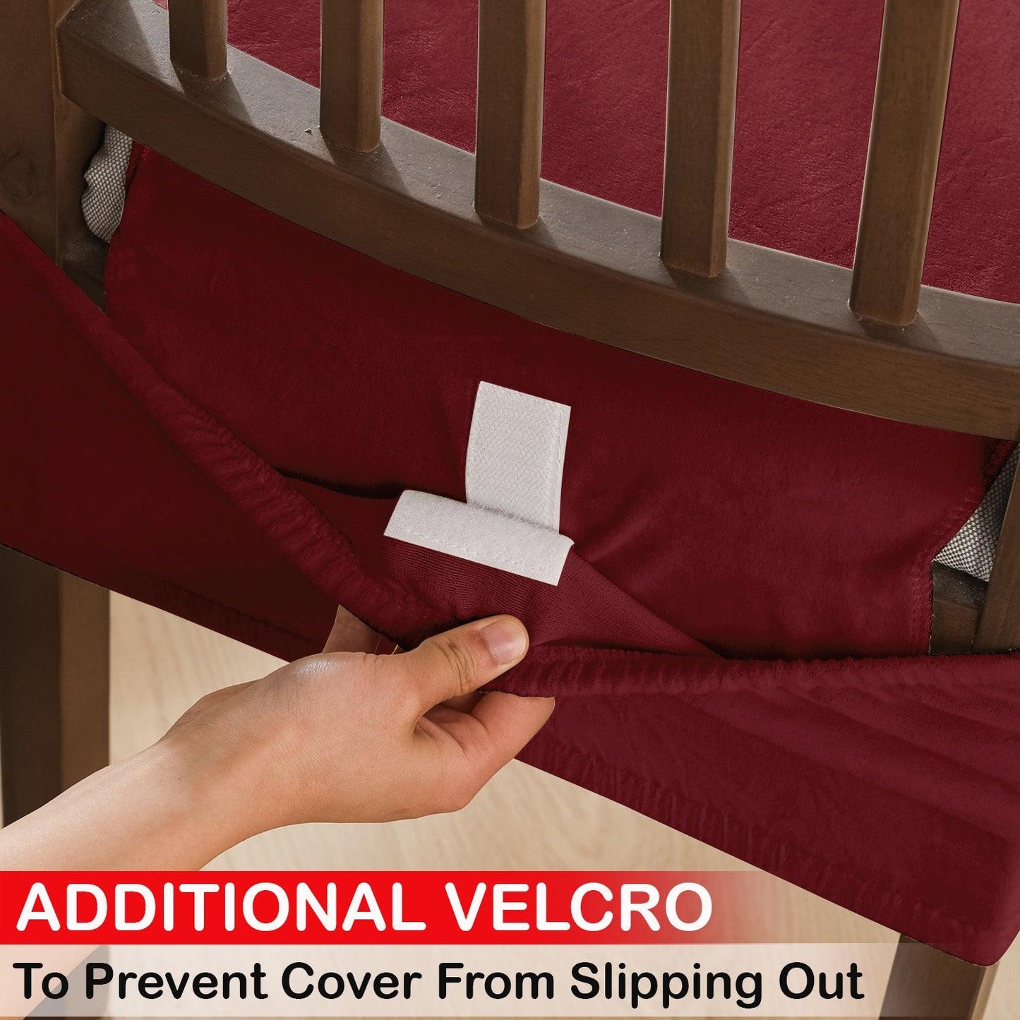 Premium Original Velvet Dining Chair Seat Cushion Cover, Burgundy - HOKIPO | Har Ghar ka Humsafar