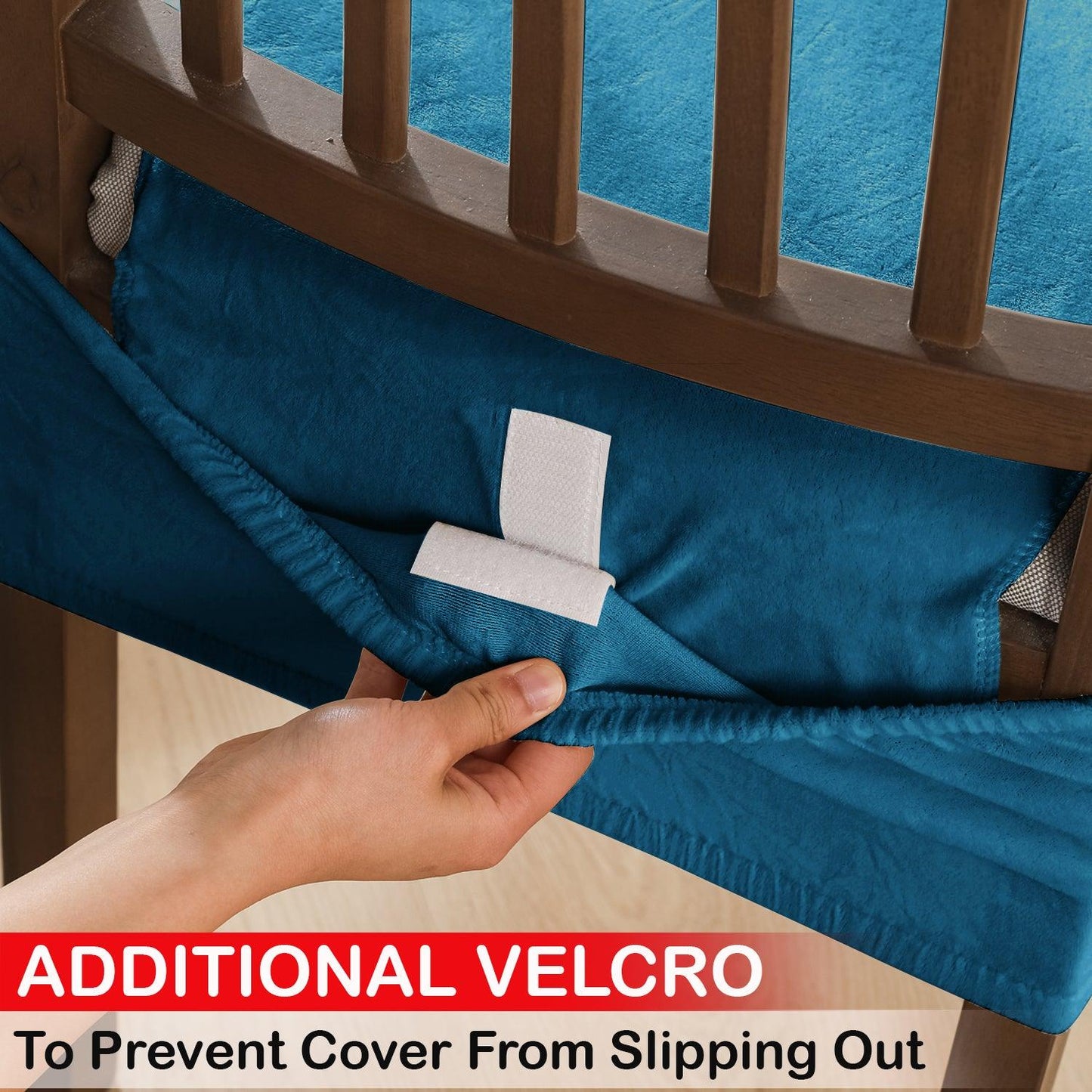 Premium Original Velvet Dining Chair Seat Cushion Cover, Peacock Blue - HOKIPO | Har Ghar ka Humsafar