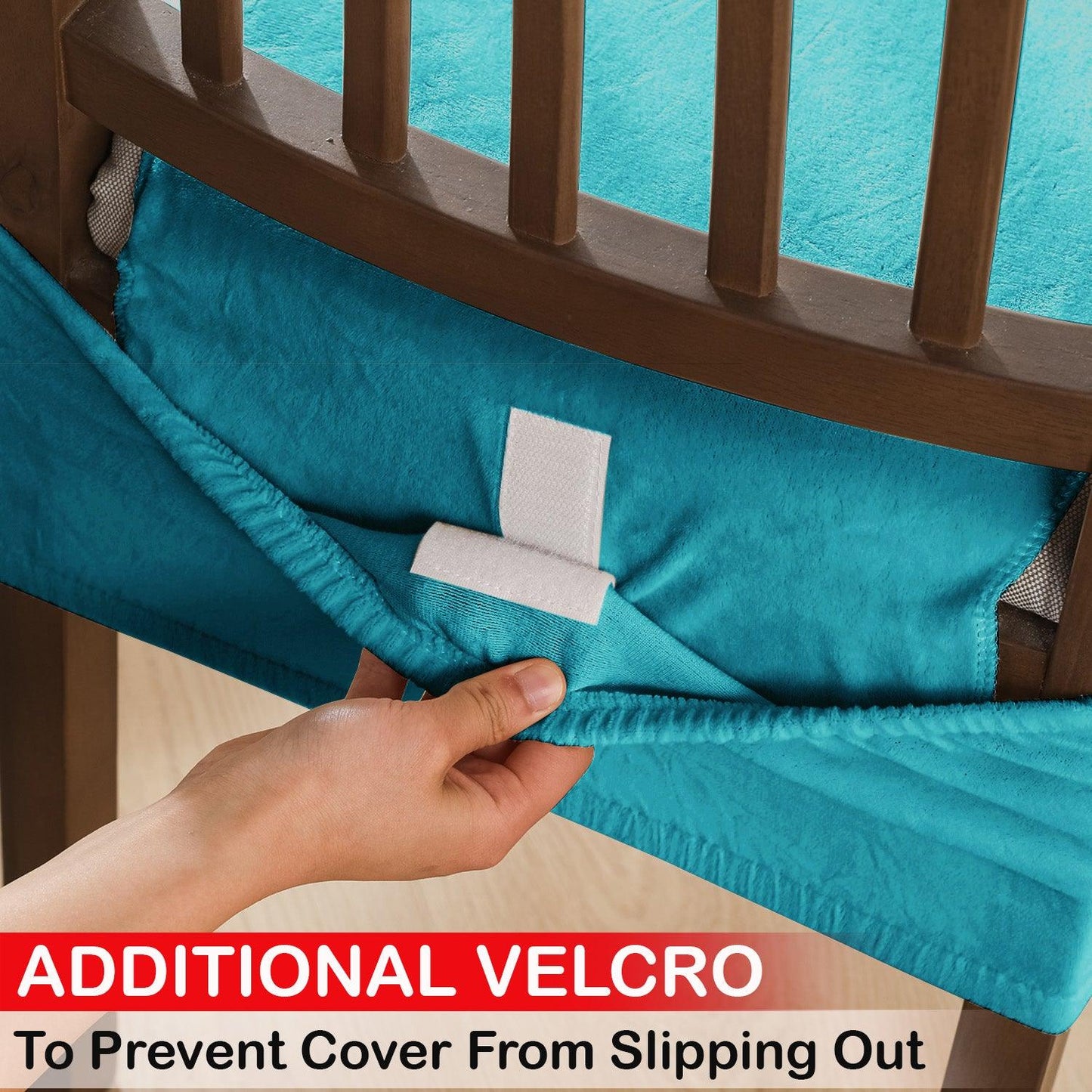 Premium Original Velvet Dining Chair Seat Cushion Cover, Turquoise - HOKIPO | Har Ghar ka Humsafar