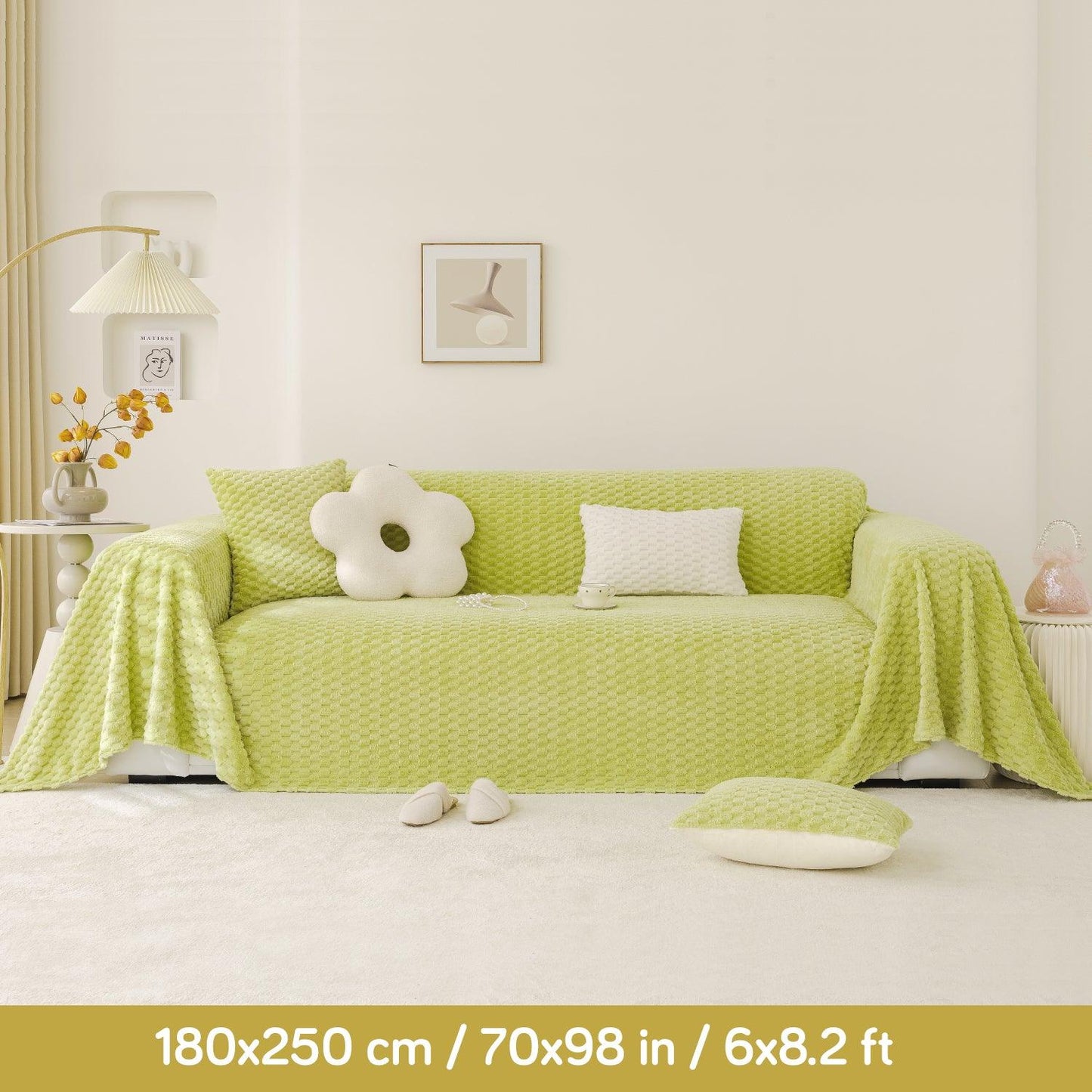 Buy Premium Pastel Green Rabbit Plush Sofa Throw online | HOKIPO