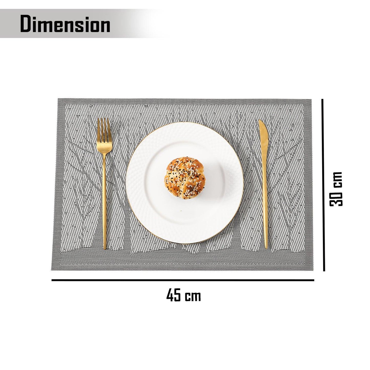 PVC Dining Table Mats, Grey Tree - HOKIPO | Har Ghar ka Humsafar