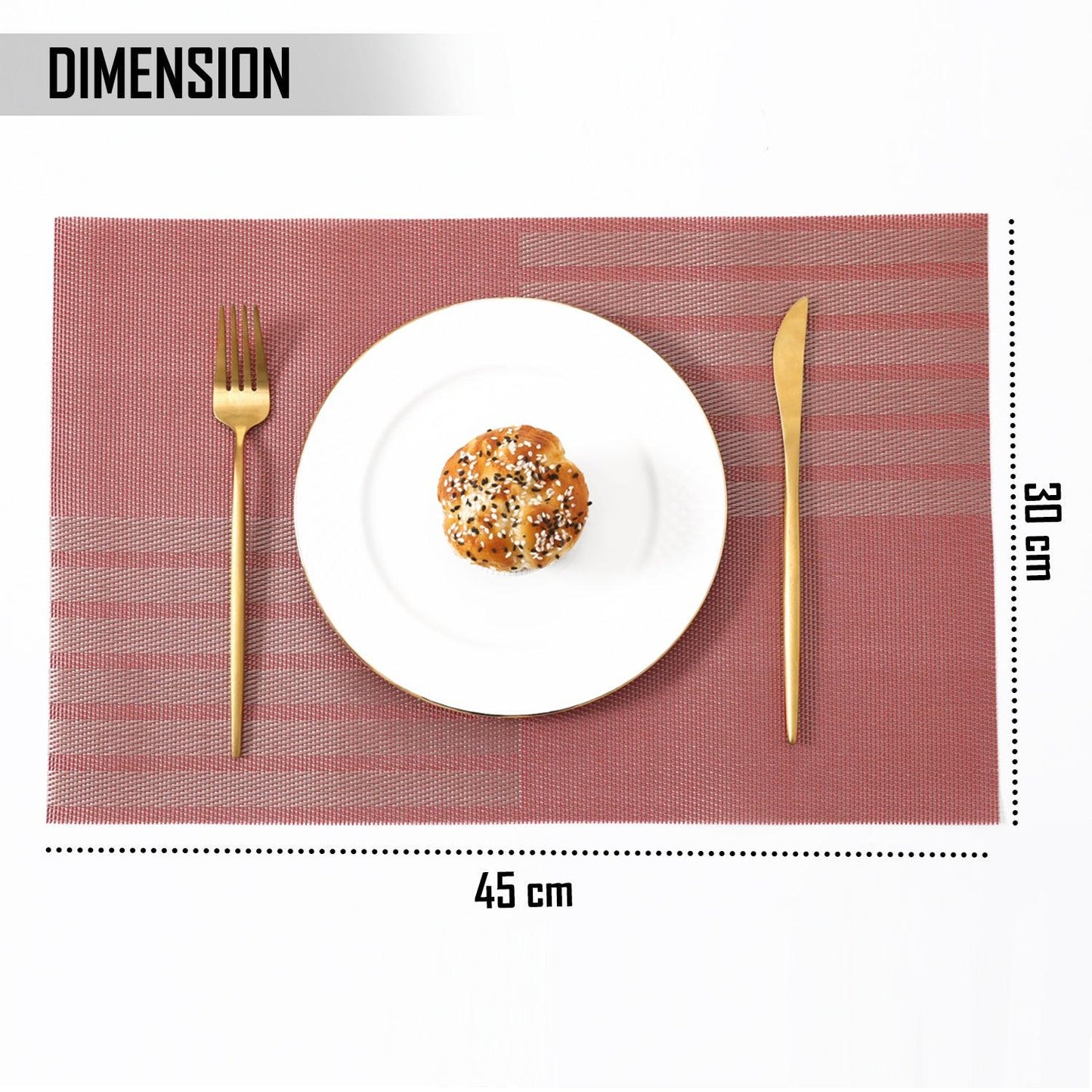 PVC Dining Table Mats, Red - HOKIPO | Har Ghar ka Humsafar
