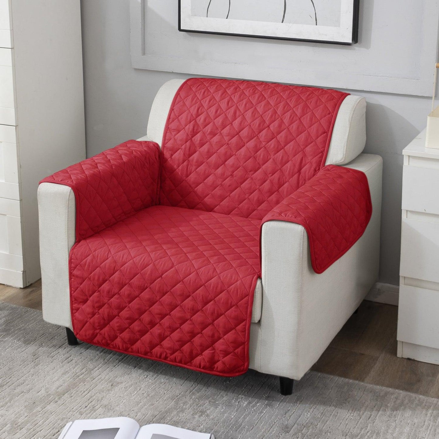 Scarlet Red elegant 1 seater sofa cover
