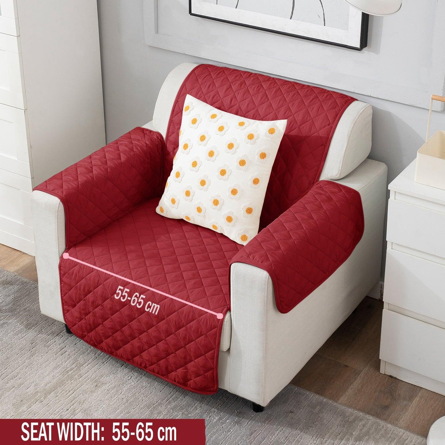 Scarlet Red elegant single seater sofa cover