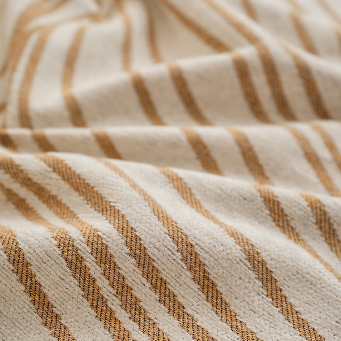 Sand Brown Wavy Lines Printed Chenille Sofa Throw | Stylish & Durable - HOKIPO | Har Ghar ka Humsafar