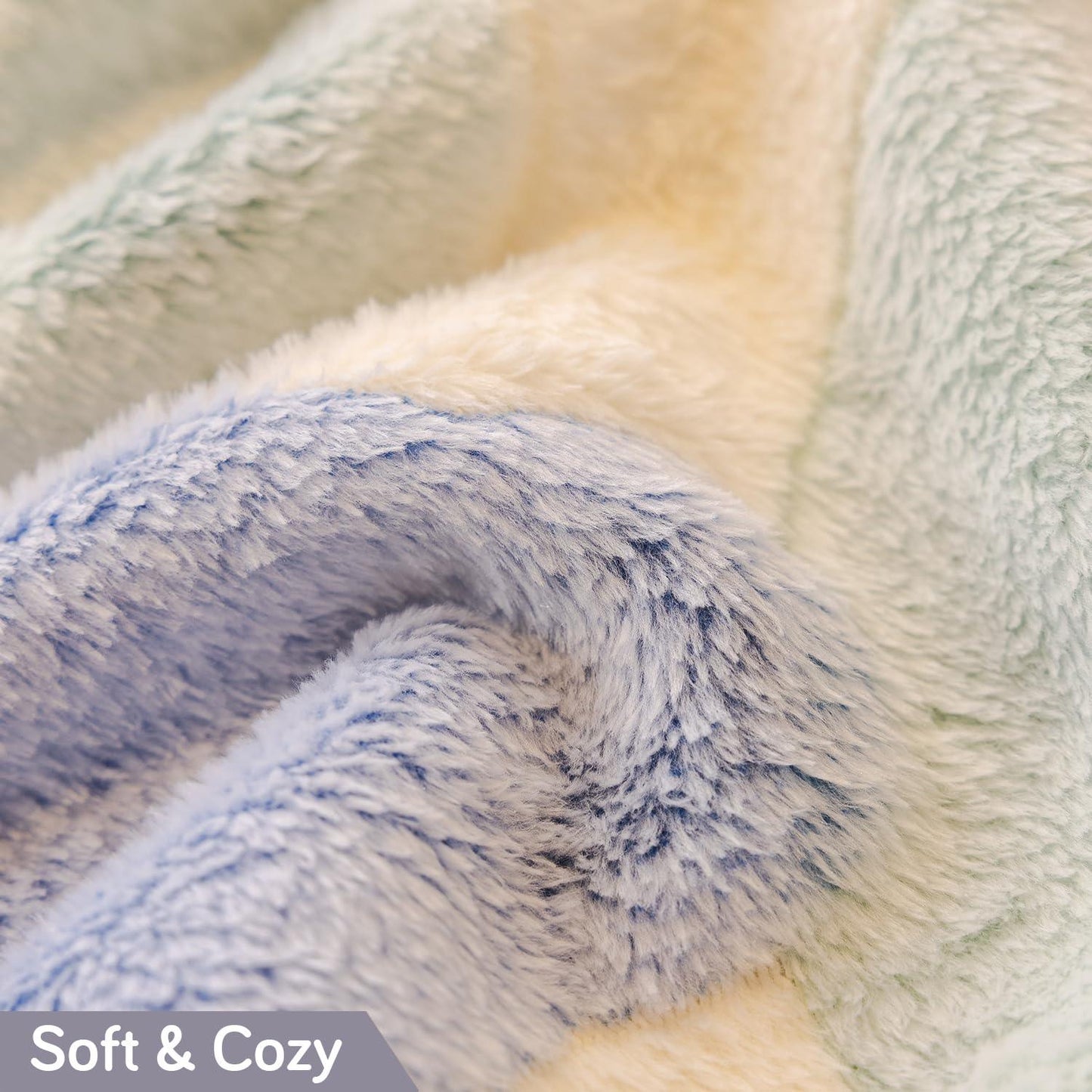 Soft & Cozy Premium Phil Blue Bear Luxury Velvet Plush Sofa Throw Blanket | HOKIPO