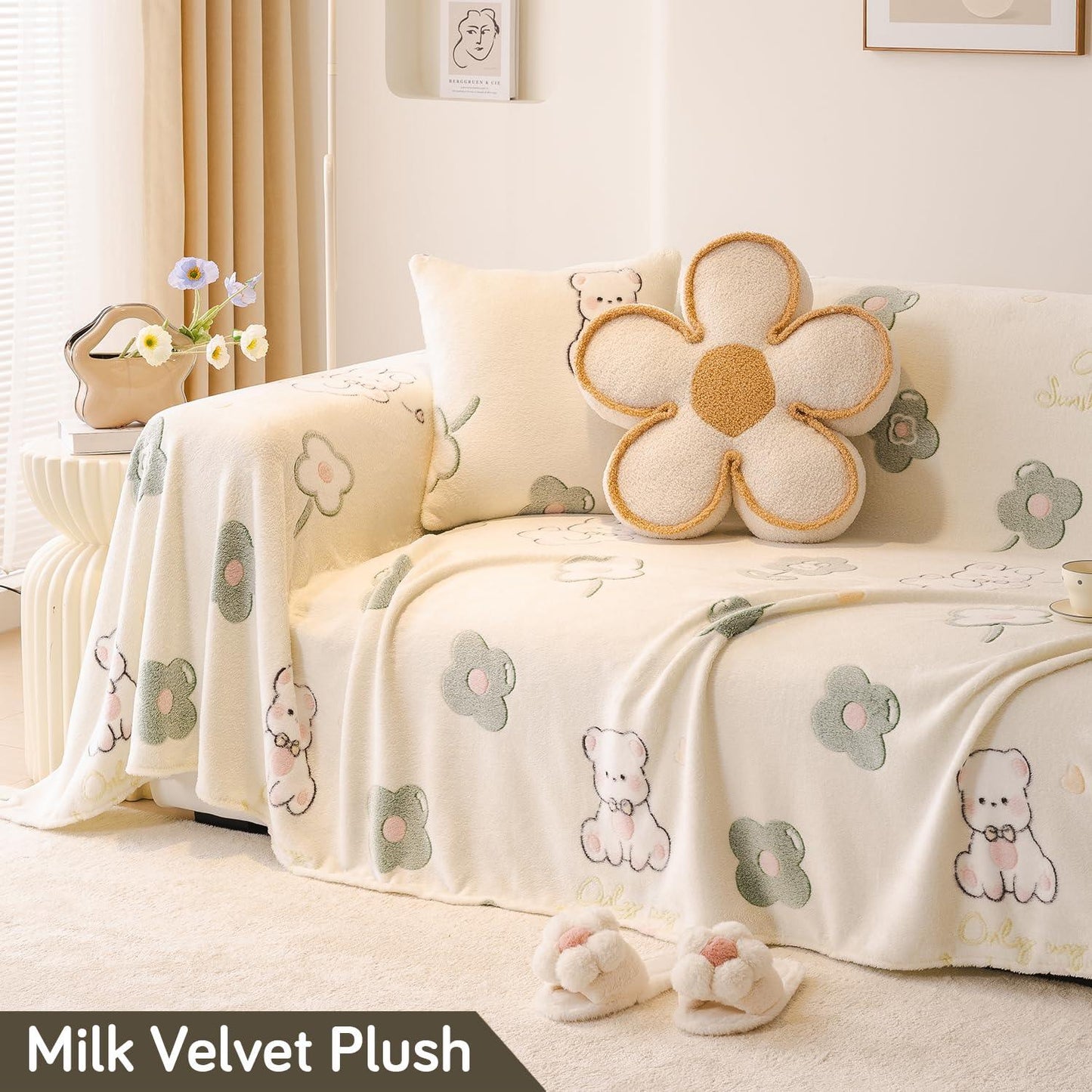 Luxury Milk Velvet Plush Sofa Throw | HOKIPO