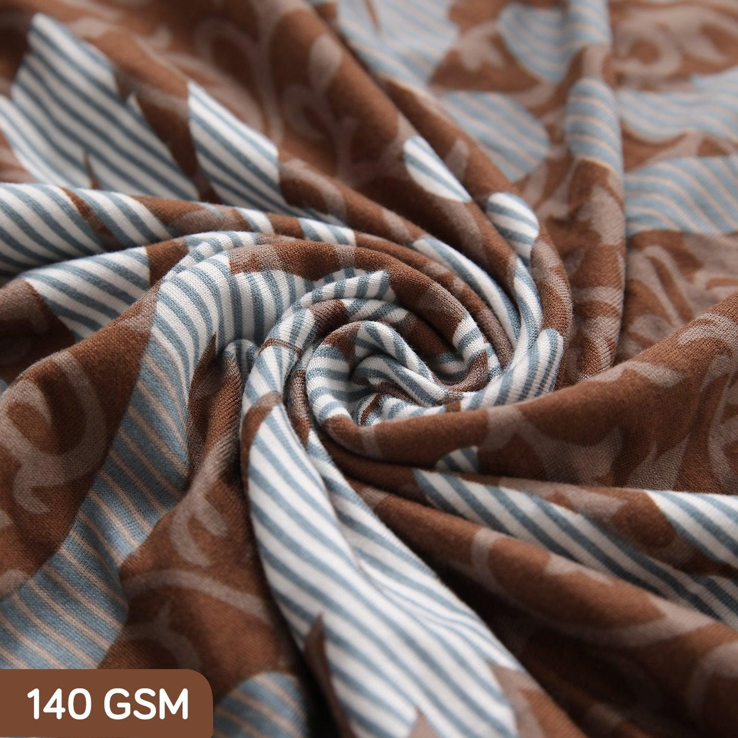 Stretchable Frill Chair Cover Set of 1/2/4/6, Rich Chocolate Damask Floral - HOKIPO | Har Ghar ka Humsafar