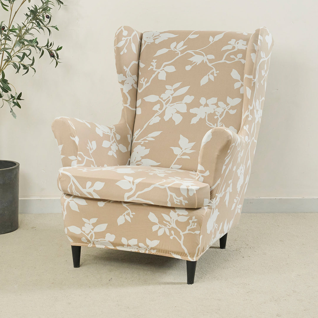 Polyester Wing Back Chair Cover