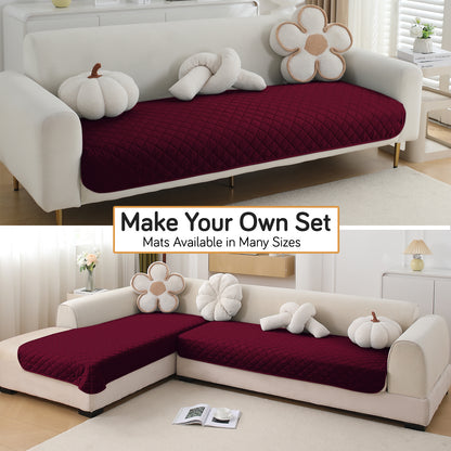 HOKIPO Waterproof Quilted Mats, Burgundy