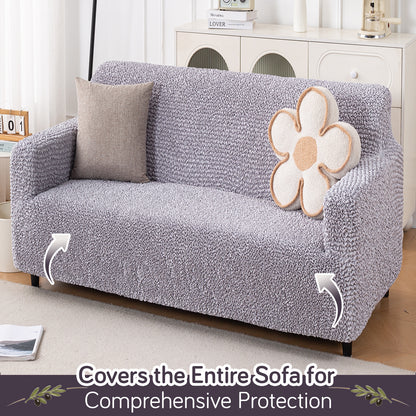 Italian Belissia Luxe Series' Super Stretchable Microfiber 1/2/3 Seater Sofa Cover, Ice Grey