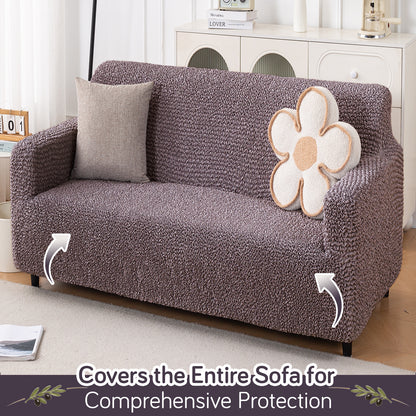 Italian Belissia Luxe Series' Super Stretchable Microfiber 1/2/3 Seater Sofa Cover, Plum Brown