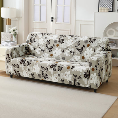 Feather Brown Floral Colour modern elastic 3 seater sofa cover​s
