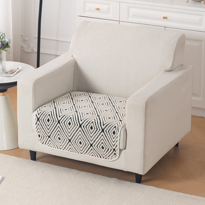 Luxury Plush Sherpa Anti-Slip Sofa Cover Mat, 'Noirea Series'| Geometric Diamond