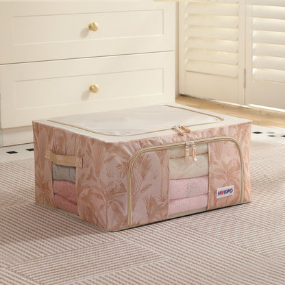 Foldable Cloth Storage Organizer for Wardrobe, Beige Botanica