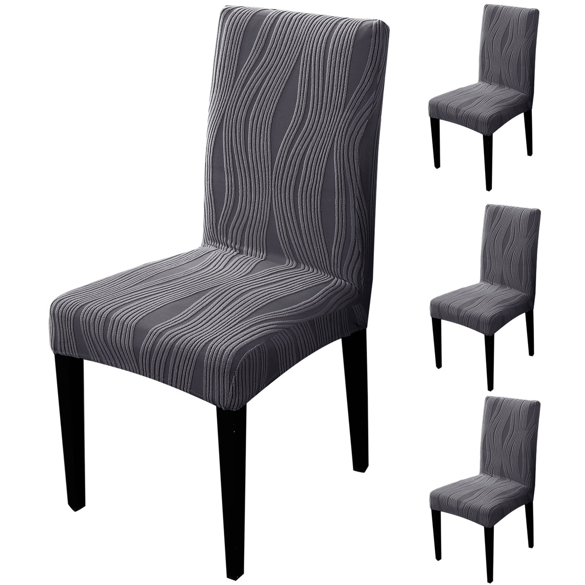 Nestiva Series Stretchable Knitting Jacquard Chair Cover - Porpoise Grey