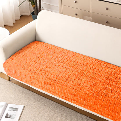 'Plush Haven' Premium Anti Slip Sofa Cover Mat, Orange
