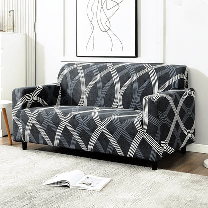 Elastic Stretchable Printed Sofa Cover, Shadow Grey