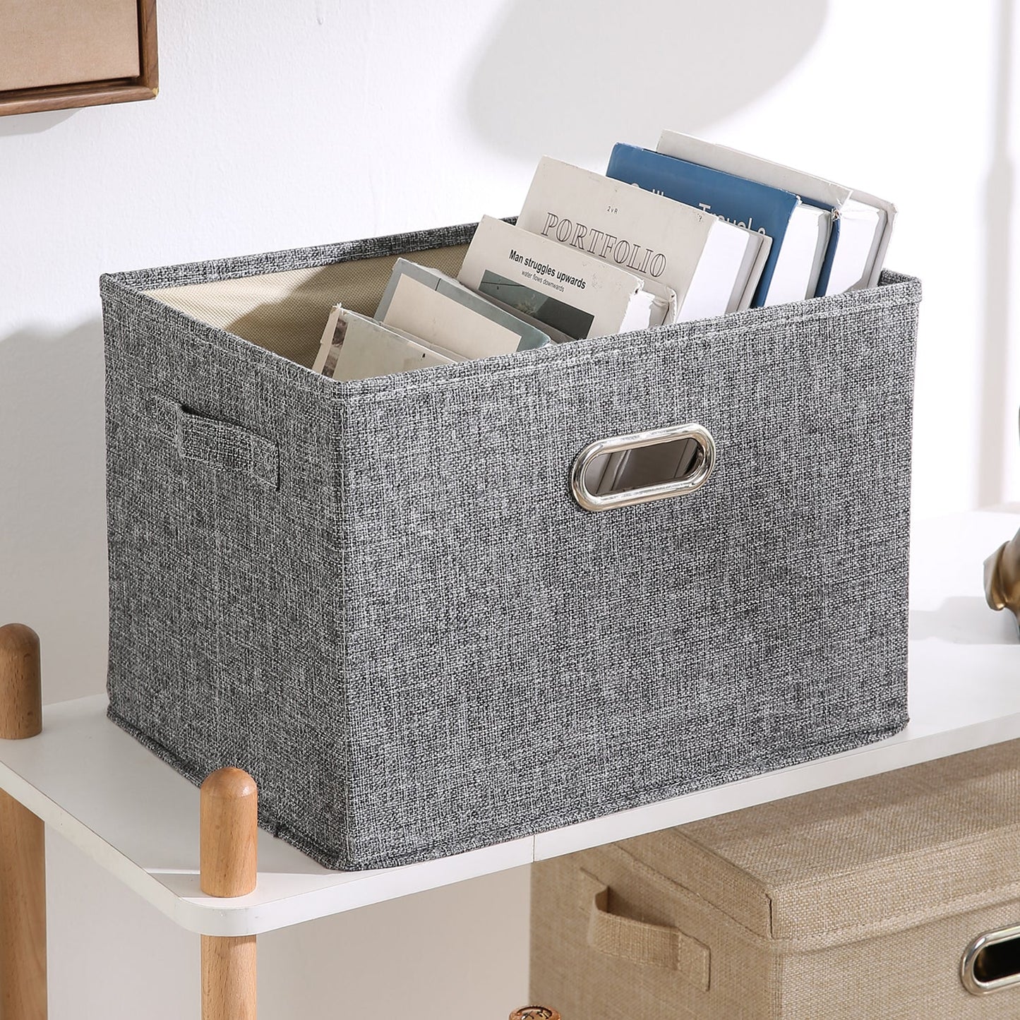 Multipurpose Foldable Storage Box with Lid, Medium / Large / Extra Large, Grey