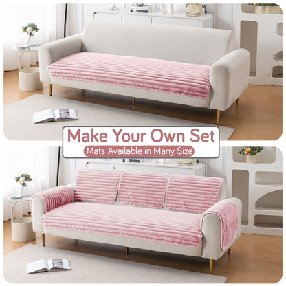 Faux Rabbit Fur Plush Anti-Slip Sofa Mat |Snuggle Fur Soft Pink