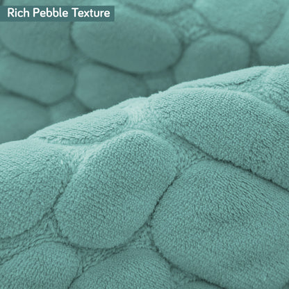 Premium Pebble Milk Velvet Anti Slip Sofa Mats, Fog Blue
