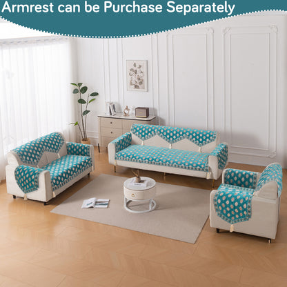 Heritage Weave Premium Jacquard Sofa Cover Set with Tassels - Emerald Teal
