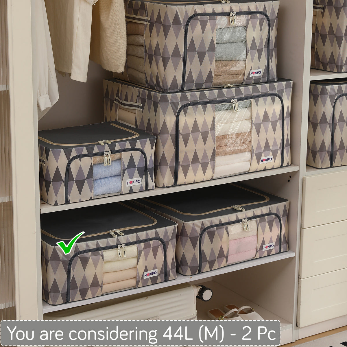Folding Cloth Storage Box and Organizer for Wardrobe - Ash Mirage