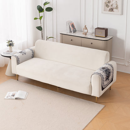 LoomVerse Quilted Sofa Cover Set Washable Sofa Panel for Seat & Back - Midnight Bloom