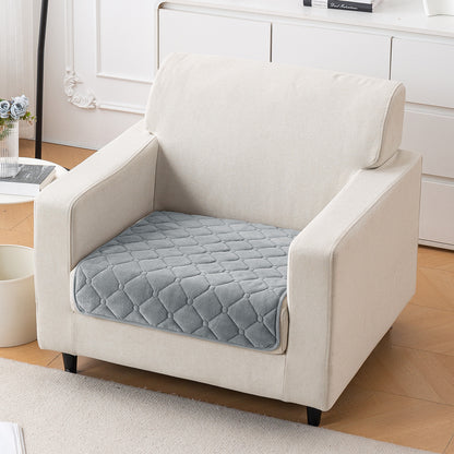 Diamond Tuft Plush Sofa Cover Mat, Stone Grey