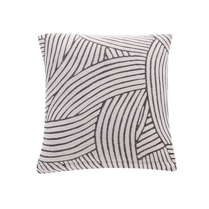 'WaveLine Series' Jacquard Cushion Cover Set of 2, Ash Grey