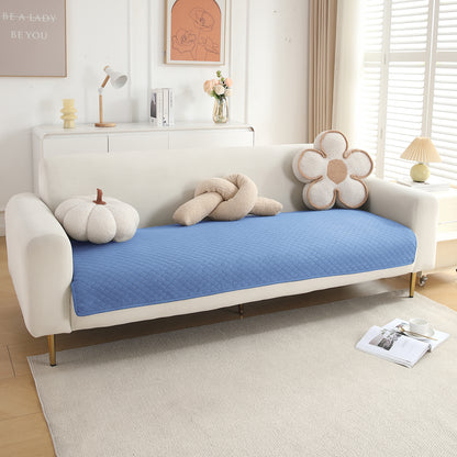Quilted Sofa Cover Mat for 1/2/3 Seater Sofa, Blue