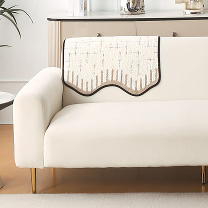 Premium Supple Soft Wavy Sofa Cover Mat, Cream Brown