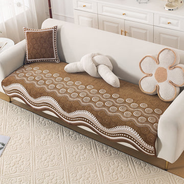 Serene Curves Sofa Cover Mat, Flowy Swirl