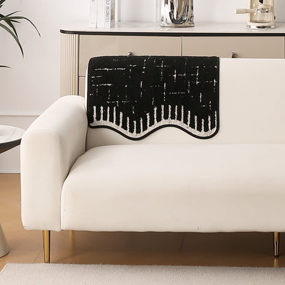 Premium Supple Soft Wavy Sofa Cover Mat, Black