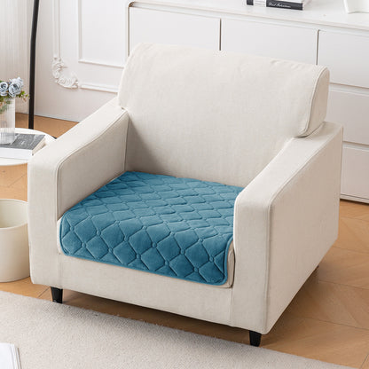 Diamond Tuft Plush Sofa Cover Mat, Dusty Teal