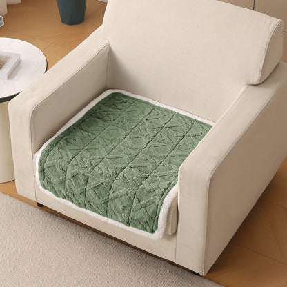 'Italian Caelora' Luxury Jacquard Plush Anti-Slip Sofa Cover Mat - Sage Green