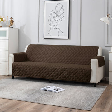 3 Seater Chocolate Brown quilted sofa cover