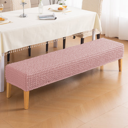Aria Nova 280 GSM Stretchable Bubble Dining Bench Cover, Tea Rose Pink