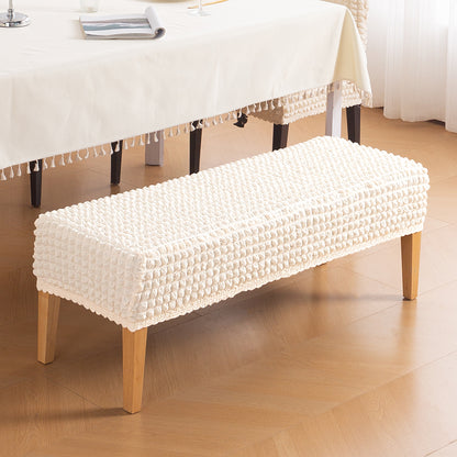Aria Nova 280 GSM Stretchable Bubble Dining Bench Cover, Light Cream