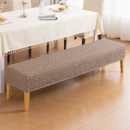 Aria Nova 280 GSM Stretchable Bubble Dining Bench Cover, Mocha Brown