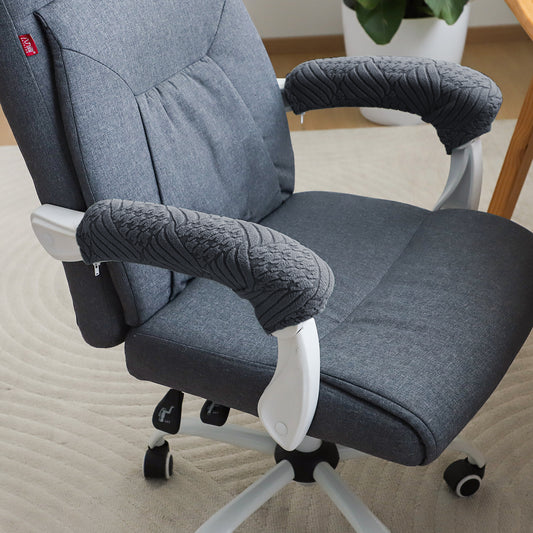 170gsm Jacquard Armrest Covers for Office Chair (Zipper Style), 1 Pair, Dark Grey