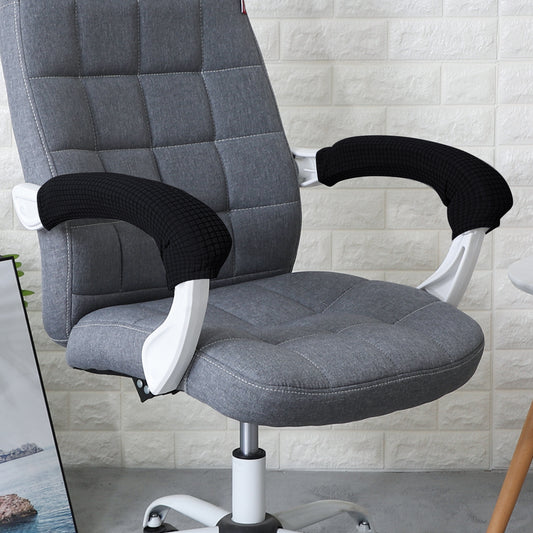 210gsm Jacquard Water Repellent Armrest Covers for Office Chair (Zipper Style), 1 Pair, Black